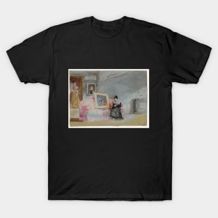 A Lady in a Black Silk Dress Seated on a Pink Sofa, 1827 T-Shirt